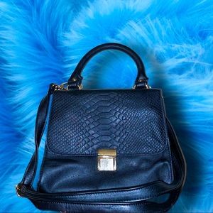 black baguette mini purse